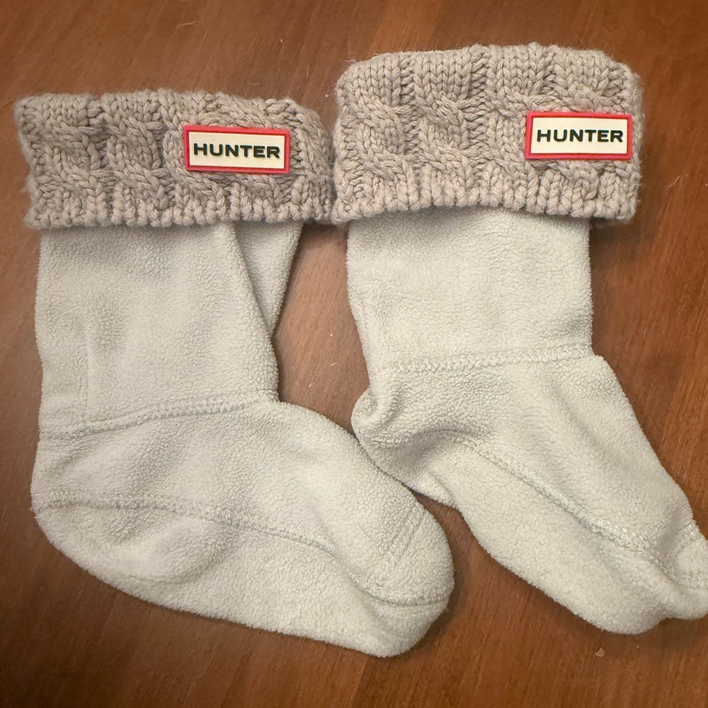 Kids Hunter Light Gray Knit Cuff Boot Socks